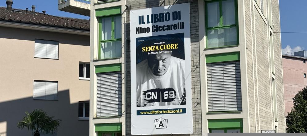 LUGANO – MANIFESTO PUBBLICITARIO DELLA CASA EDITRICE LEGATA A CASAPOUND (ED. ALTAFORTE)