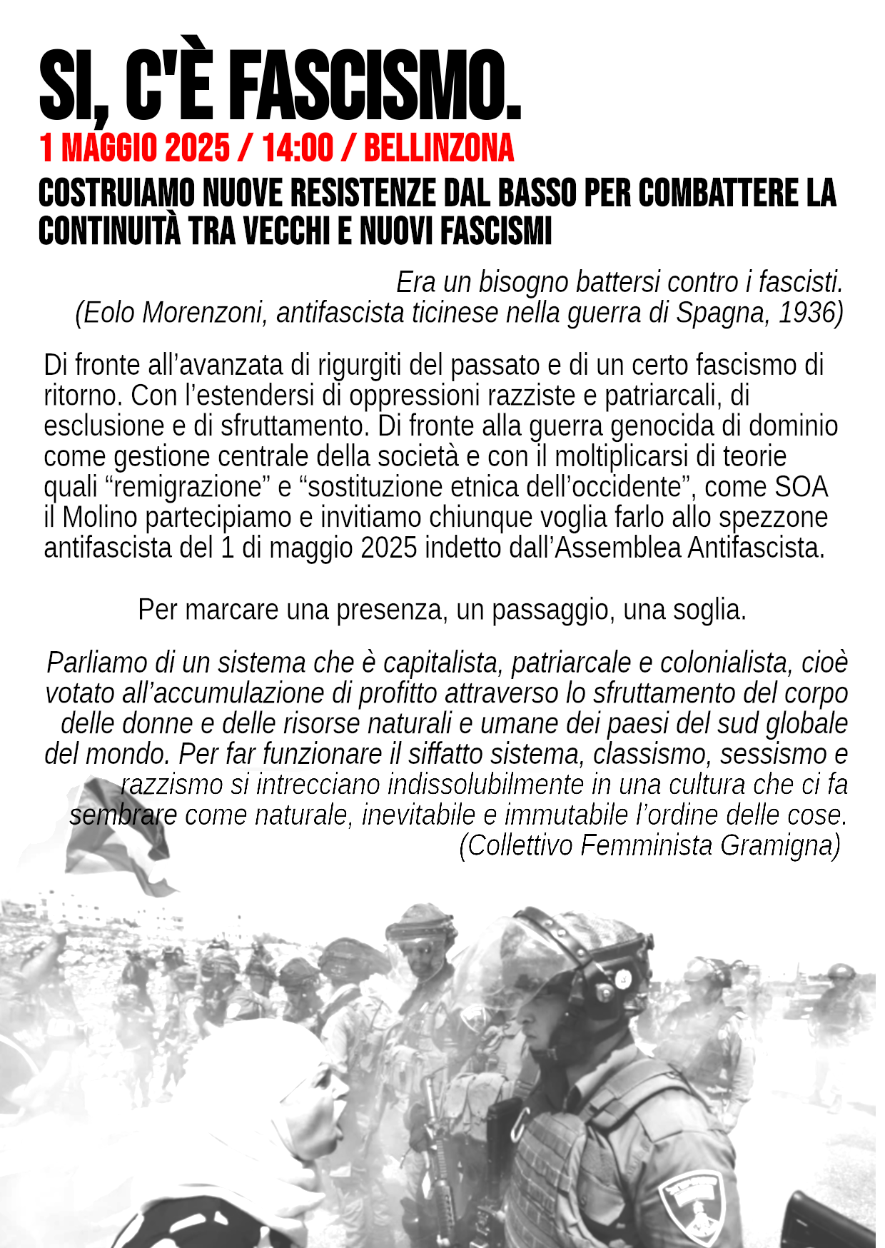 1MAGGIO 2025 – SI, C’È FASCISMO!